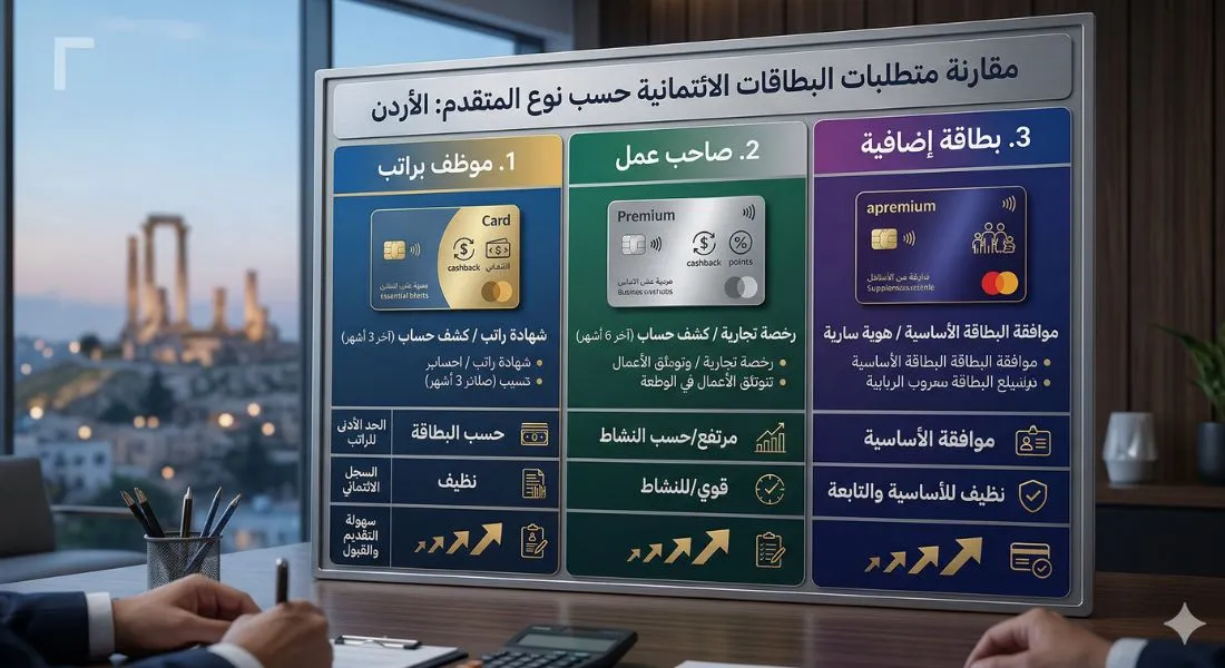 شروط استخراج البطاقة الائتمانية للموظفين وأصحاب الأعمال