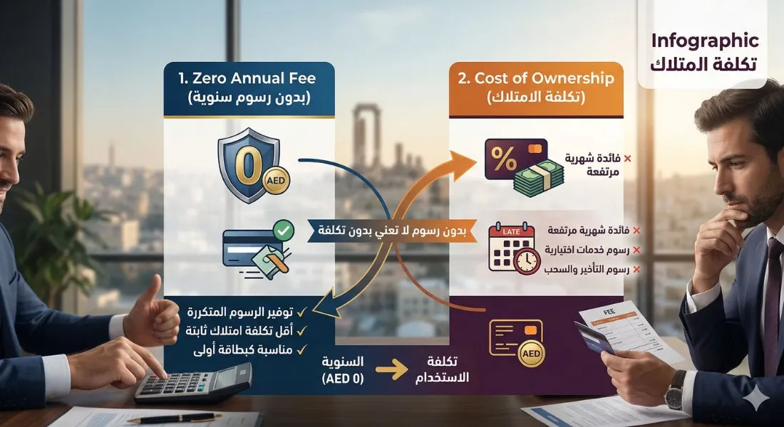 التكلفة الحقيقية لبطاقات بدون رسوم سنوية