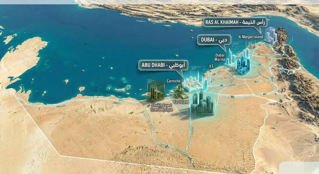 خريطة محطات شحن السيارات الكهربائية في الإمارات